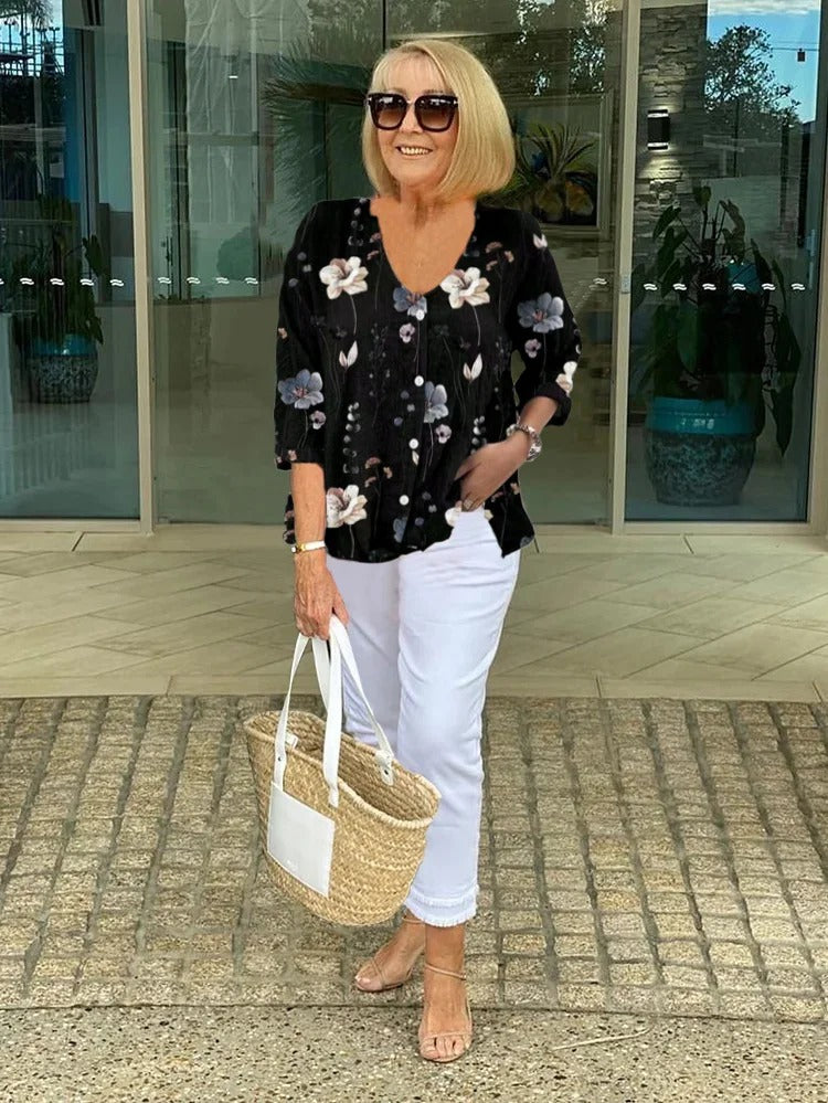 CARLA | ELEGANT BLOUSE WITH FLOWERS