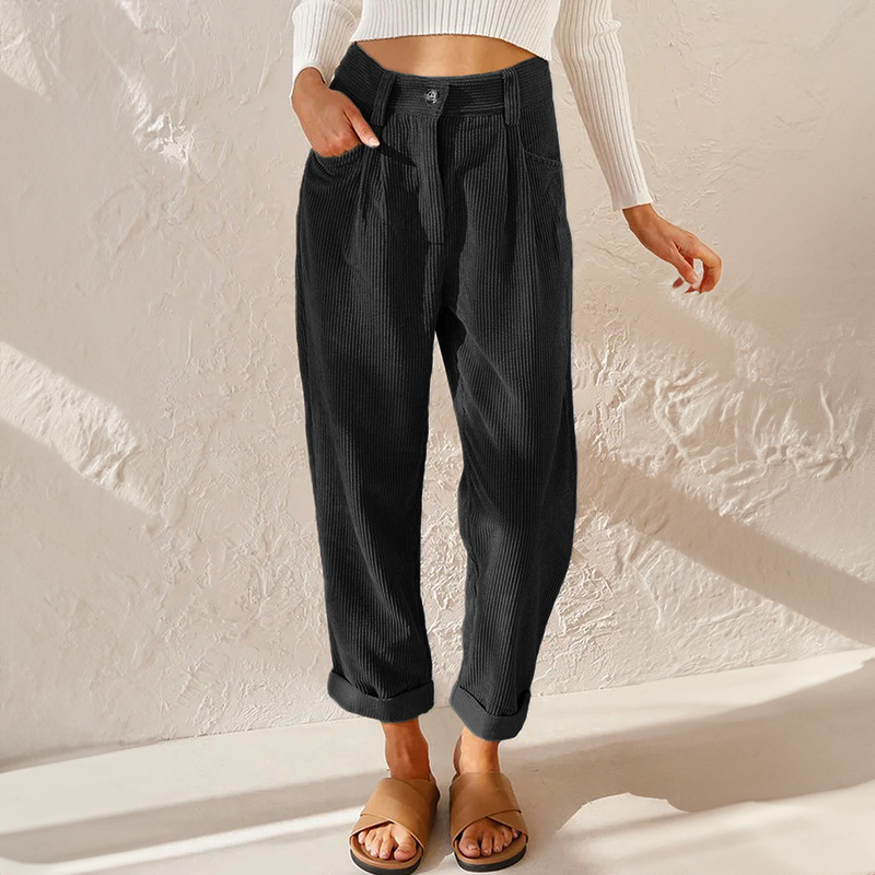 LINDSAY | COMFORTABLE HIGH-WAIST CORDUROY PANTS