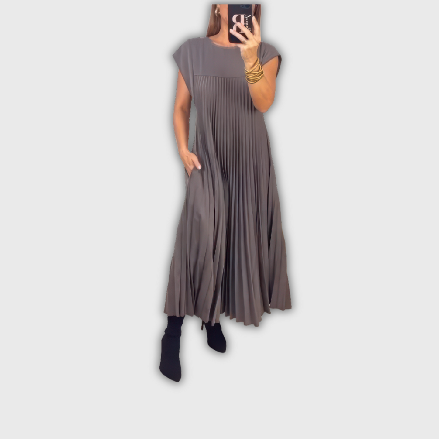 KHLEO | ELEGANT PLEATED DRESS