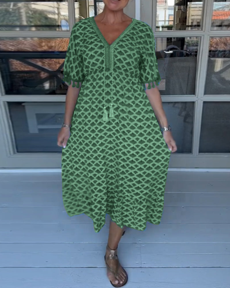 Winona - Summer V-Neck Tassel Dress