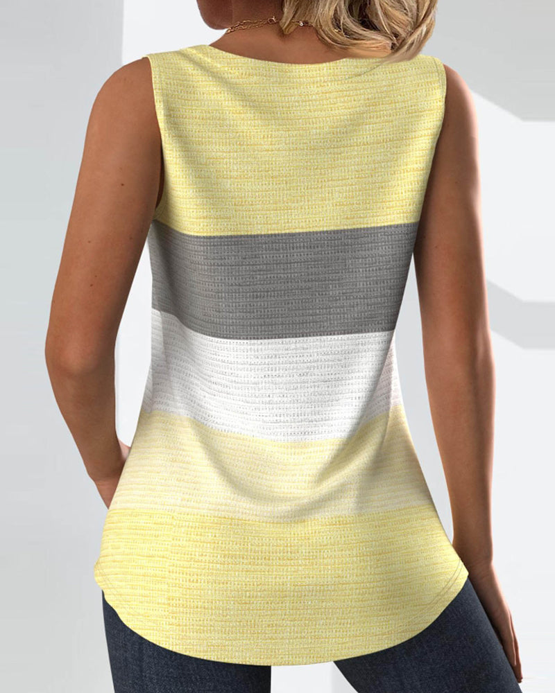 Roma - Striped tank top with buttons