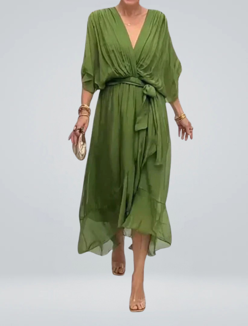 DORI | FLOWY LIGHT DRESS WITH V-NECK