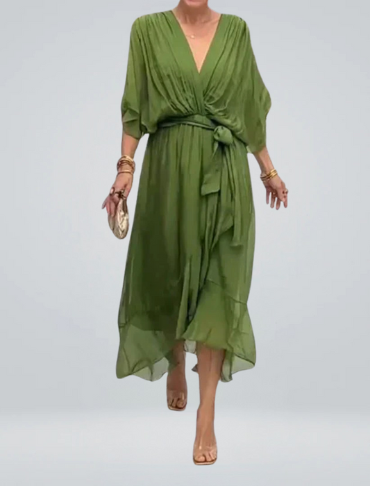 DORI | FLOWY LIGHT DRESS WITH V-NECK