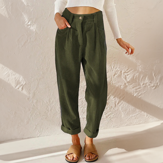 ANNIE | COMFORTABLE HIGH-WAIST CORDUROY PANTS