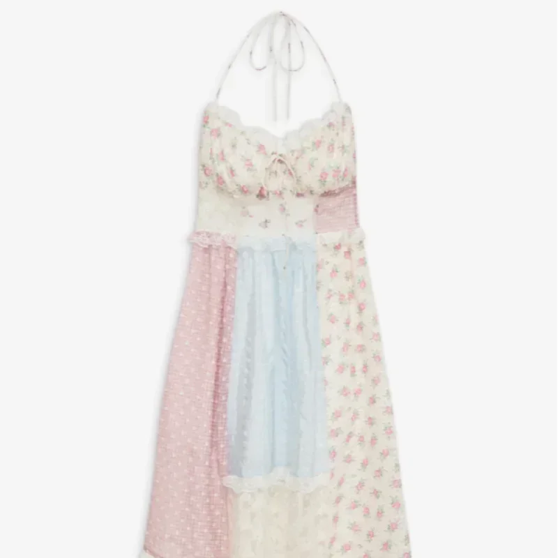 Cyrille - Elegant Strappy Patchwork Maxi Dress