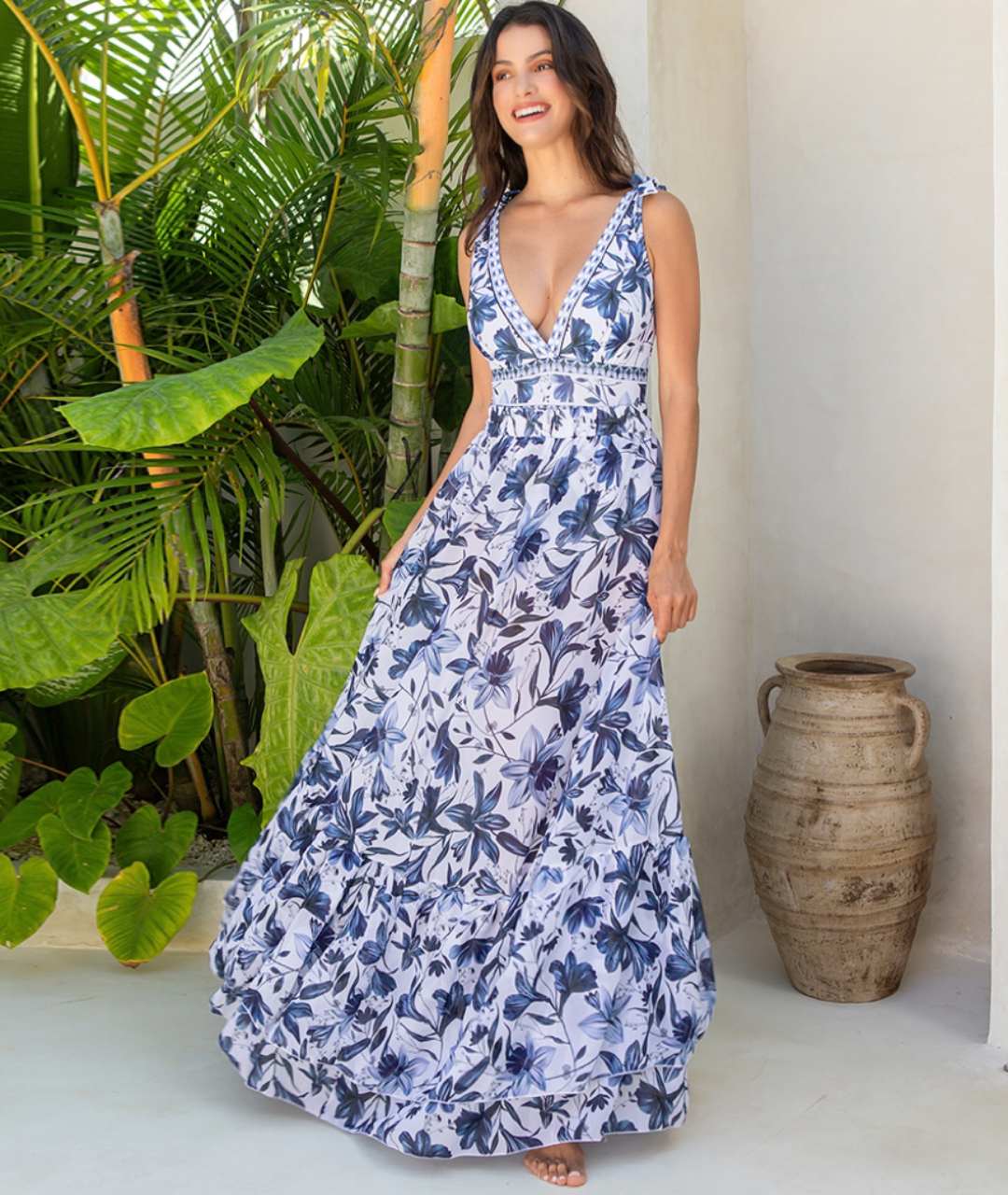 AMELIA | 2 IN 1 V-NECK SWIMSUIT WITH MATCHING SKIRT