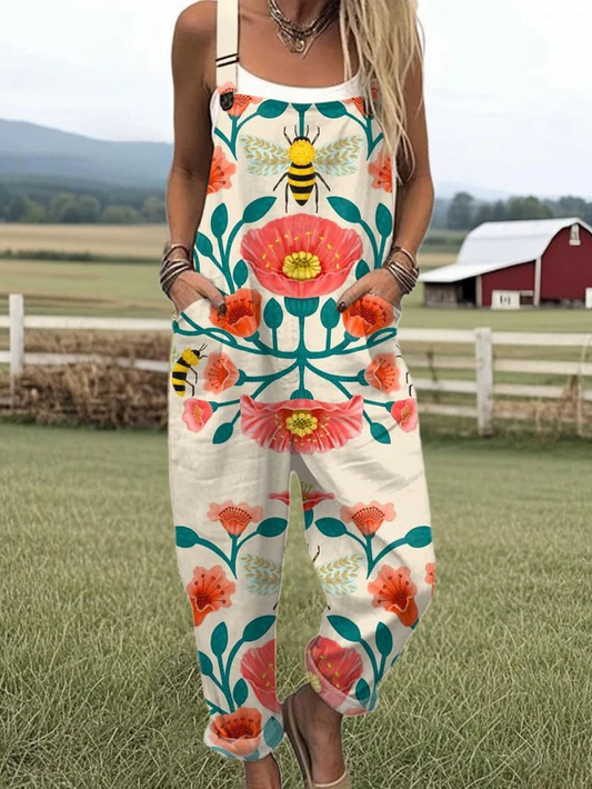 Vintage Floral Jumpsuit Women - Effortless Style & All-Day Comfort