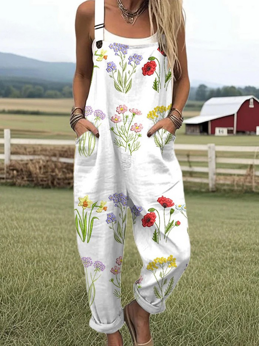 Vintage Floral Jumpsuit for Women - Effortless Style & Comfort