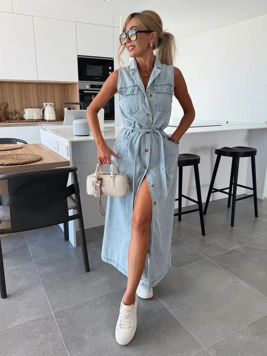 LOUISA | MAXI DENIM DRESS