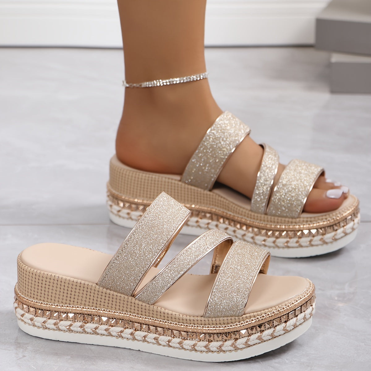 ASHLYN | ELEGANT SPARKLY SANDALS