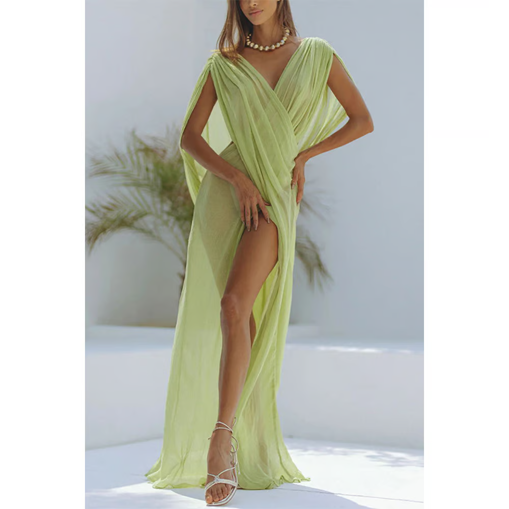 Phoenix - Sleeveless Mesh Holiday Cover-up Dress