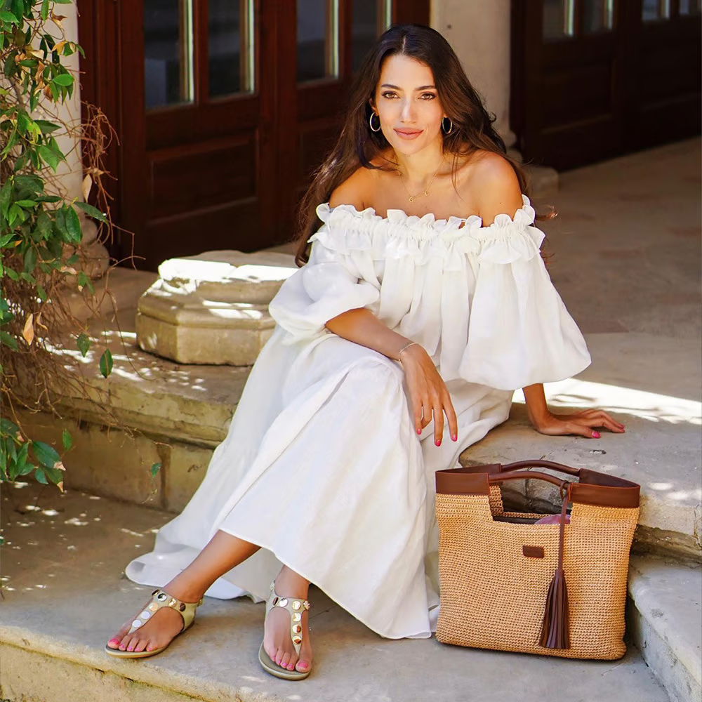 Sofia - Linen Dreams Off-Shoulder Dress