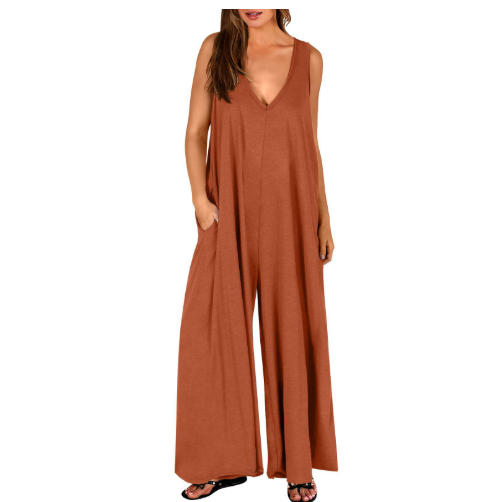 MAGDA | COMFORTABLE JUMPSUIT WITH V-NECK AND WIDE LEGS