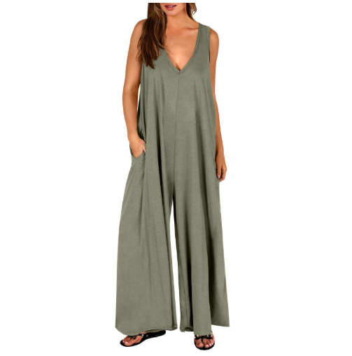 MAGDA | COMFORTABLE JUMPSUIT WITH V-NECK AND WIDE LEGS