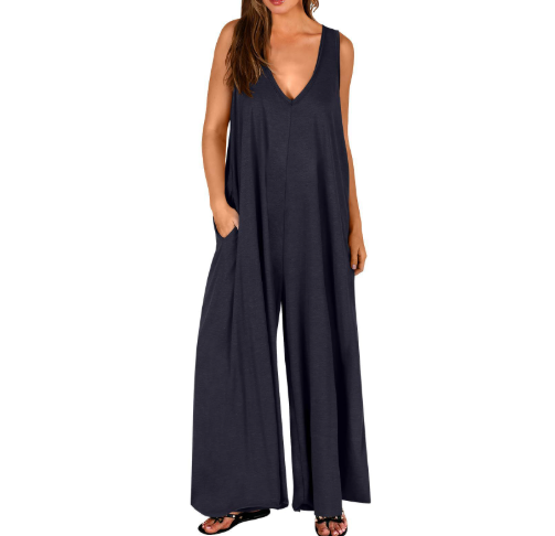 MAGDA | COMFORTABLE JUMPSUIT WITH V-NECK AND WIDE LEGS