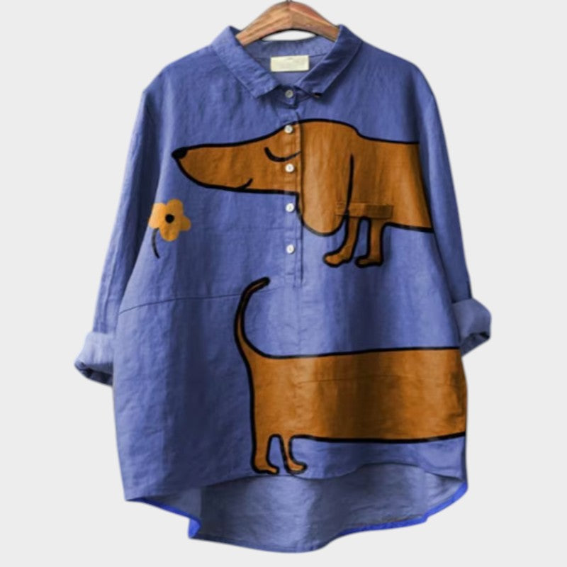 PETSY | OVERSIZED SHIRT WITH LOVELY DOG DESIGN