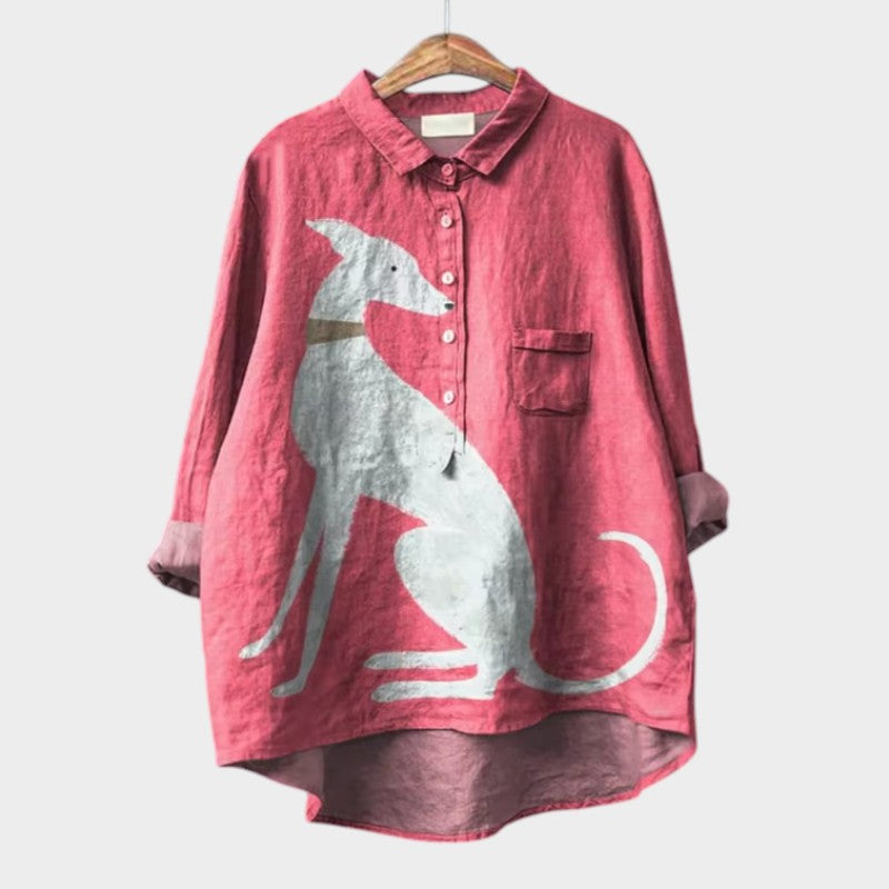 PETSY | OVERSIZED SHIRT WITH LOVELY DOG DESIGN